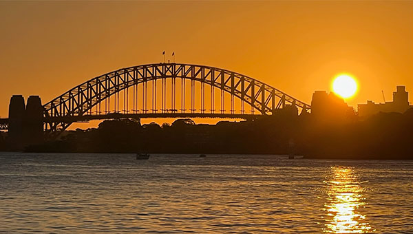 Sunset over Sydney Harbour Bridge